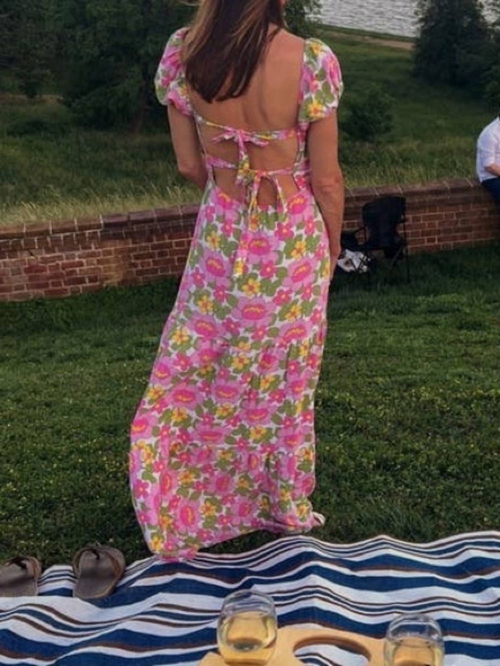 Show Me Your MuMu Pink and Green Floral Puff-Sleeve Cathy Maxi Dress - Picture 13 of 16